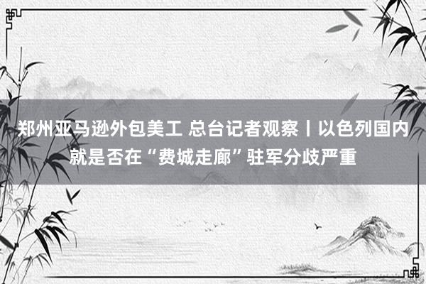 郑州亚马逊外包美工 总台记者观察丨以色列国内就是否在“费城走廊”驻军分歧严重